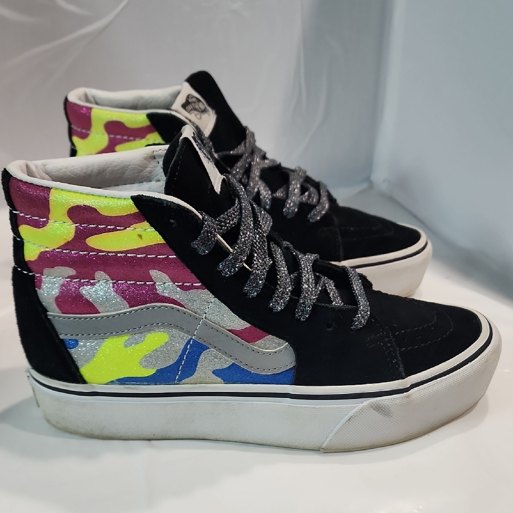 VANS Sk8 Hi Platform 2 After Dark Black Blue W Sz 7 / M Sz 5.5